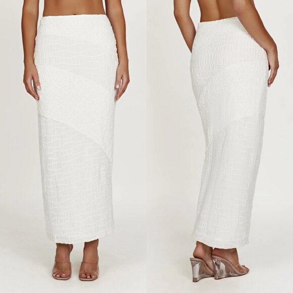 Meshki Nylah Textured Stretch Midi Maxi Skirt - Picture 2 of 5